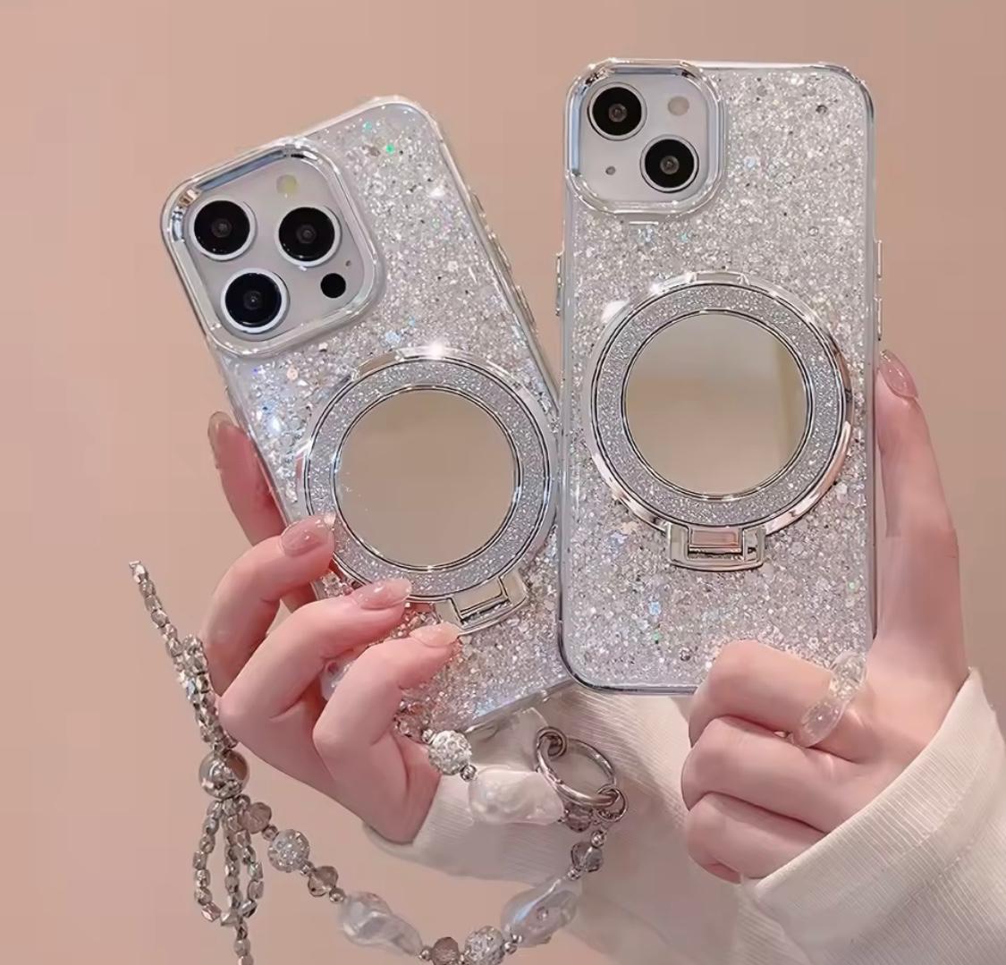 GLITTER 3D MIRROR HOLDER CASE