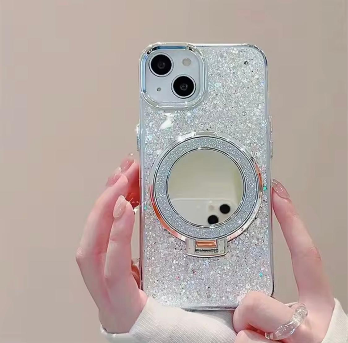 GLITTER 3D MIRROR HOLDER CASE