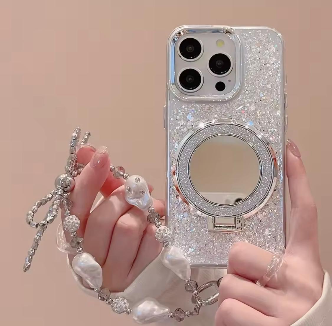 GLITTER 3D MIRROR HOLDER CASE