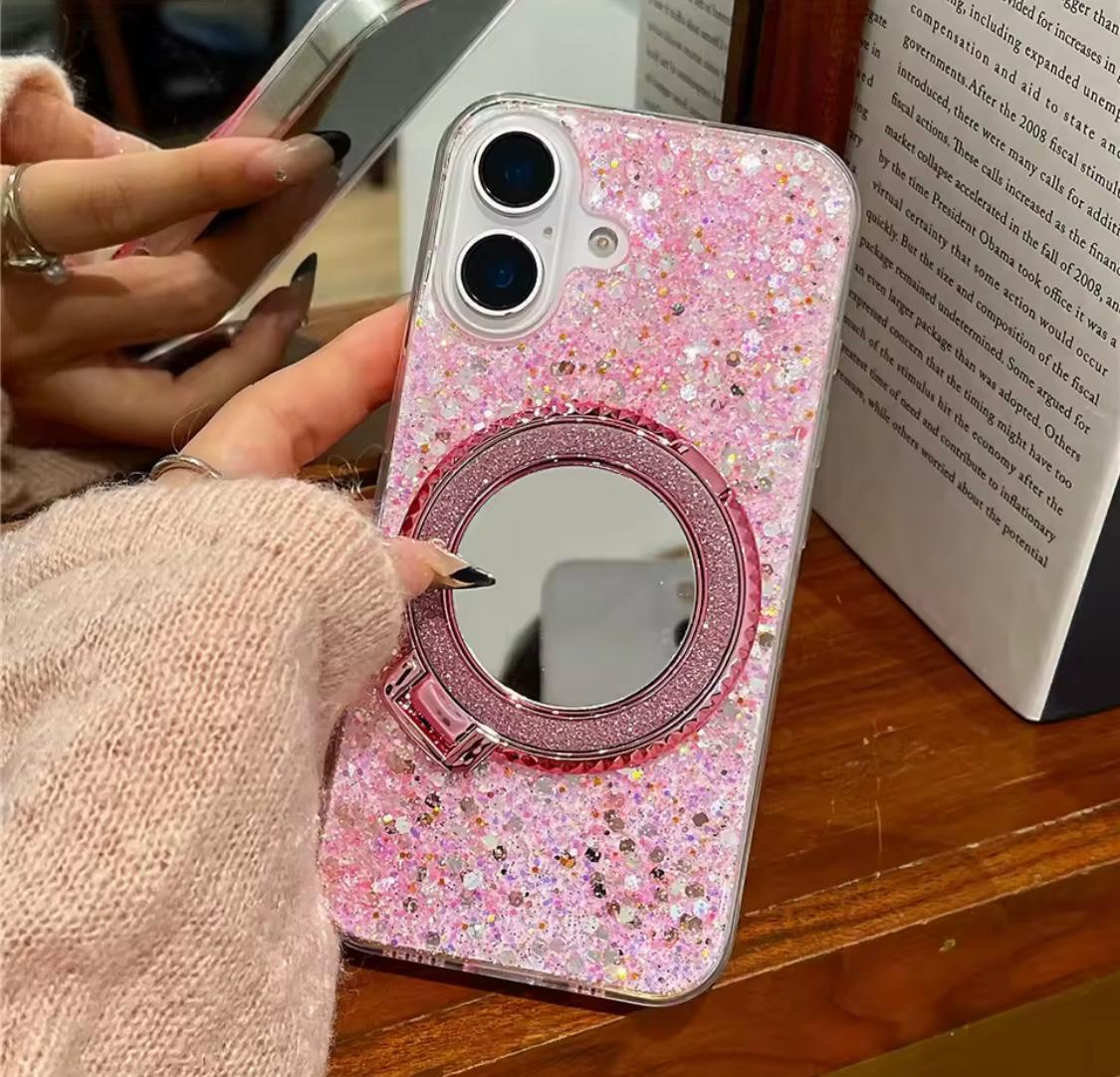 GLITTER 3D MIRROR HOLDER CASE
